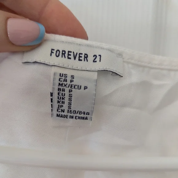 FOREVER 21 | NWT Western Sleeveless Button-Front Tie-Hem Tank S White - Picture 8 of 11